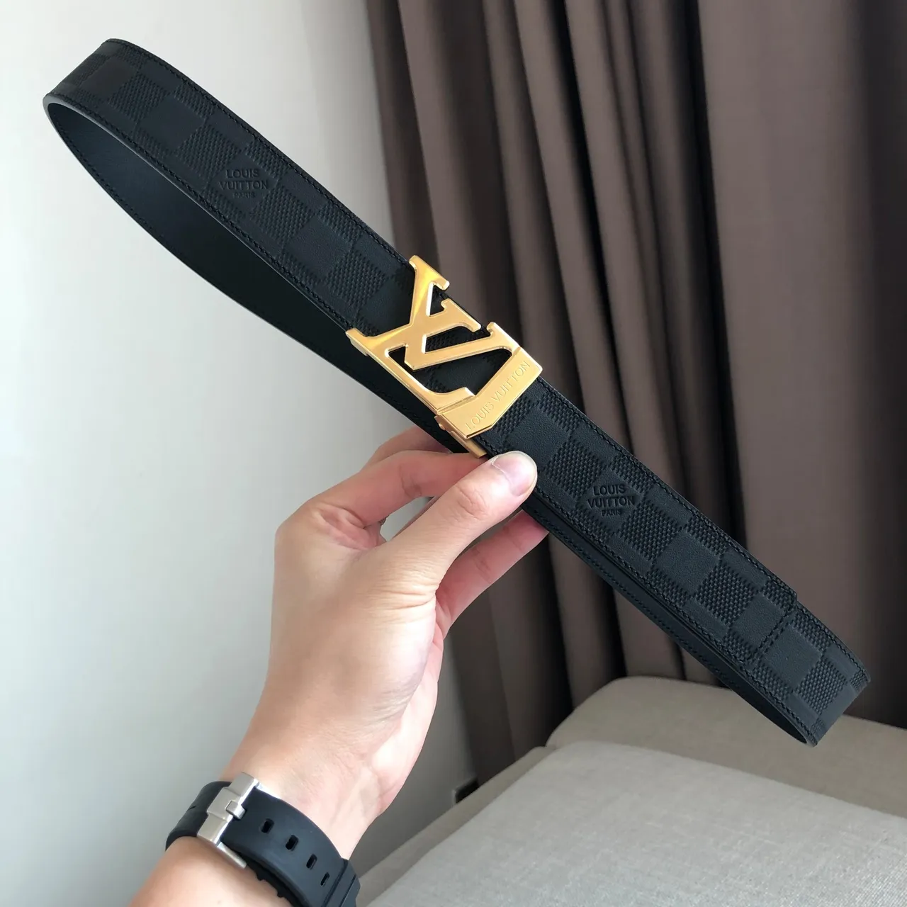 Louis Vuitton Automatic Belt Damier Graphite Leather Belt 4