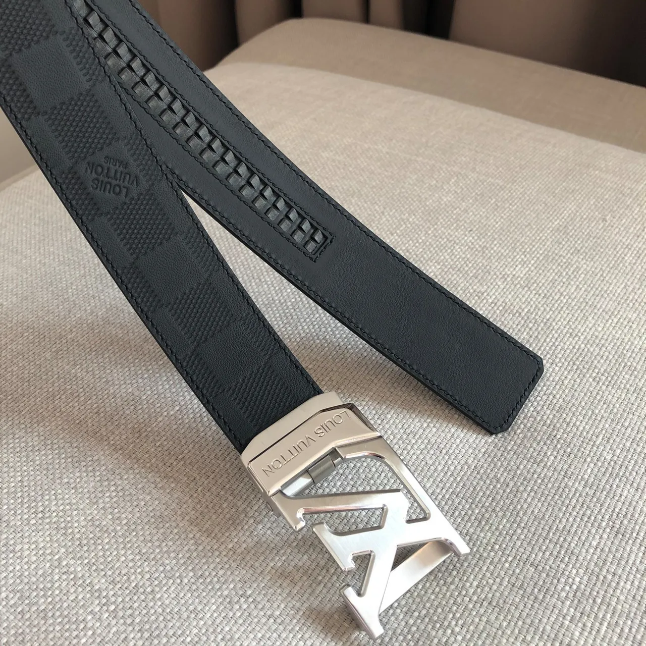 Louis Vuitton Automatic Belt Damier Graphite Leather Belt 5