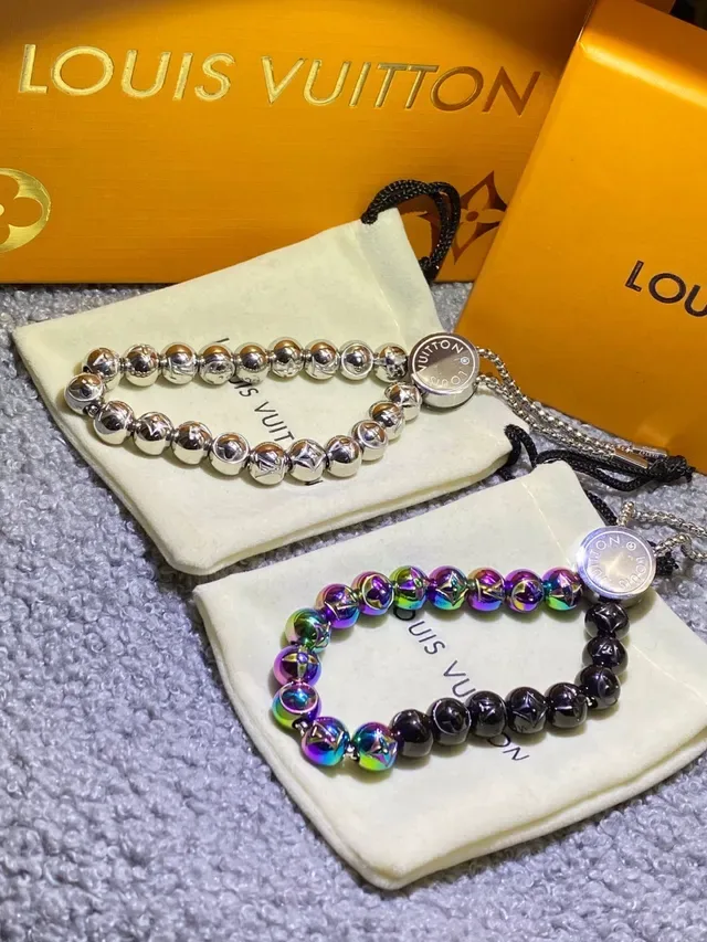 Louis Vuitton Beads Multicolor Silver Beaded Metal-Charm Bracelet 1