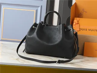 Louis Vuitton Beige Brown Monogram-Printed Chain-Strap Bucket Bag 8