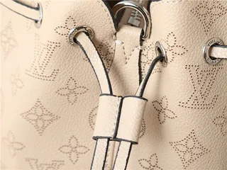 Louis Vuitton Beige Brown Monogram-Printed Chain-Strap Bucket Bag 15