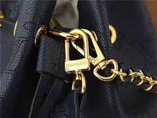 Louis Vuitton Beige Brown Monogram-Printed Chain-Strap Bucket Bag 23