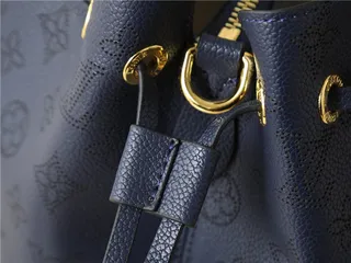 Louis Vuitton Beige Brown Monogram-Printed Chain-Strap Bucket Bag 24