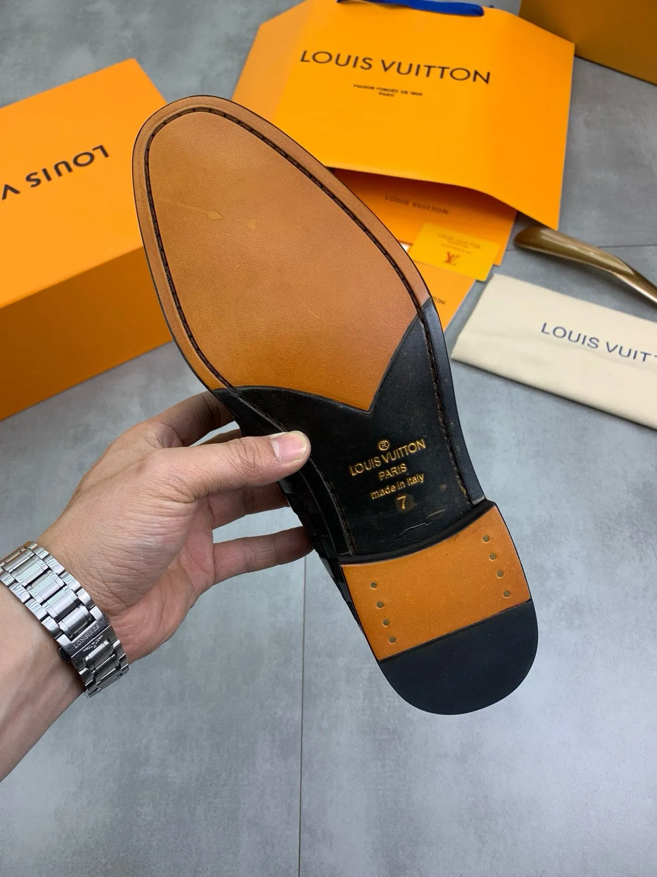 Louis Vuitton Noir Beige Tissé Monogramme Cuir Finition Patent Textura Moccasin 3