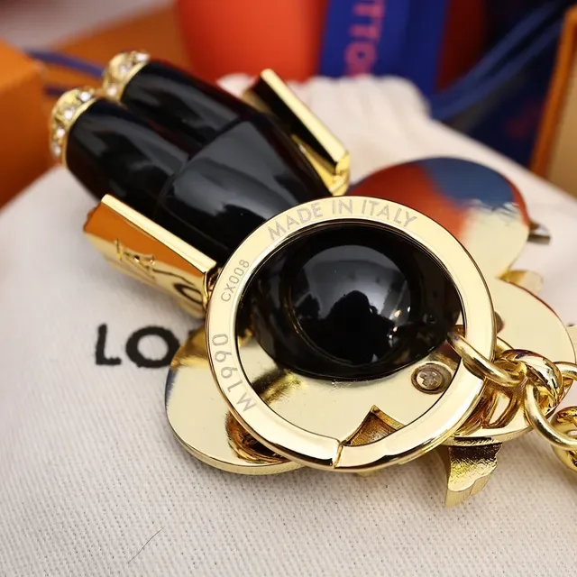 Louis Vuitton Black Gold Enamel Floral Charm Metal Crossbody Bag 3