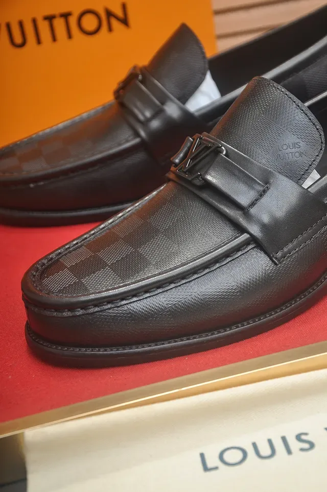 Louis Vuitton Black Leather Buckle Strap Loafers 2