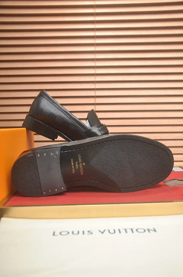 Louis Vuitton Black Leather Buckle Strap Loafers 3