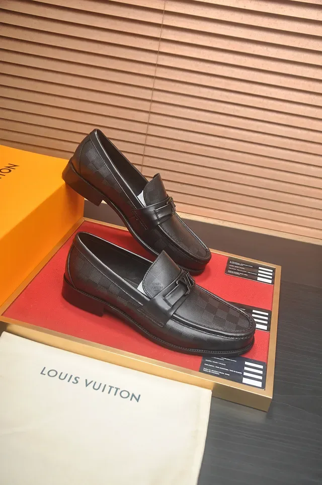 Louis Vuitton Black Leather Buckle Strap Loafers 4