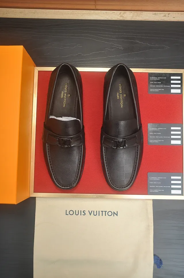 Louis Vuitton Black Leather Buckle Strap Loafers 5