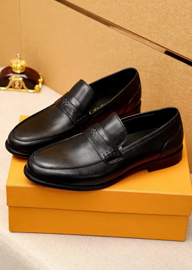 Louis Vuitton Black Leather Penny Strap Loafers 2