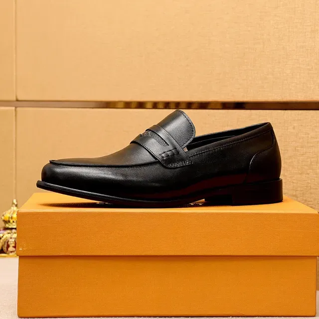 Louis Vuitton Black Leather Penny Strap Loafers 4