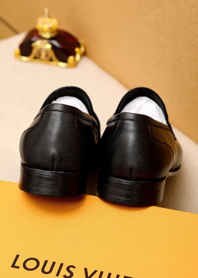 Louis Vuitton Black Leather Penny Strap Loafers 6