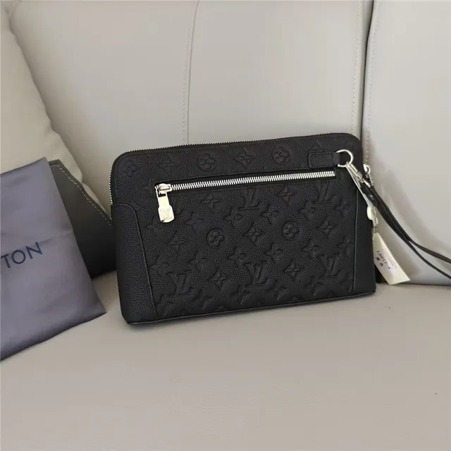 Louis Vuitton Black Silver Embossed Monogram Leather LV Logo Handbag 8