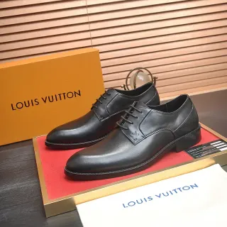 Louis Vuitton Black Smooth Leather Cap Toe Oxford Shoes