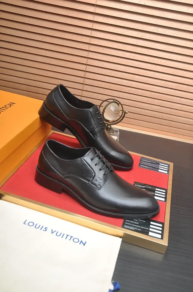 Louis Vuitton Black Smooth Leather Cap Toe Oxford Shoes 4