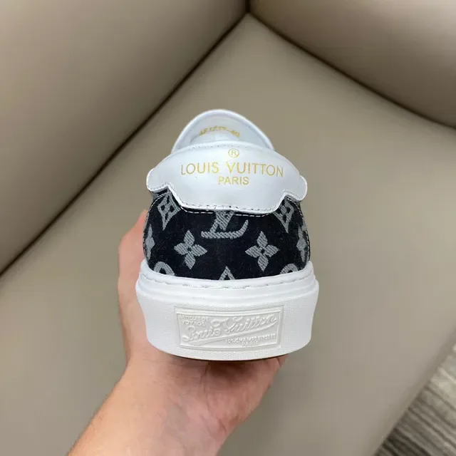 Louis Vuitton Black White Monogram Canvas Slip-On Sneakers 3
