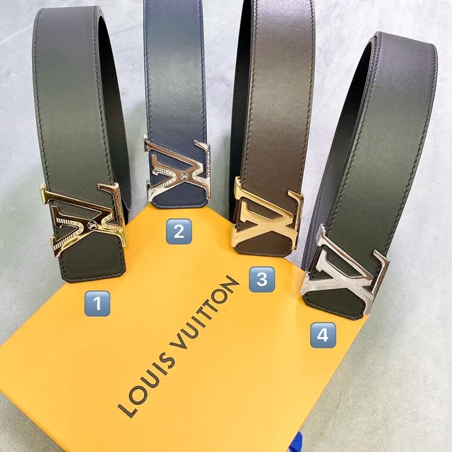 Louis Vuitton Blue Silver Smooth Gradient Leather Belt 5