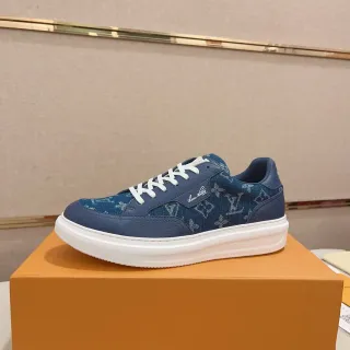 Louis Vuitton Blue White Monogram Jacquard Upper Platform Sole Lifestyle Sneakers
