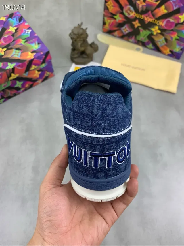 Louis Vuitton Blue White Monogrammed Strap Two-Tone Upper Lifestyle Sneakers 2