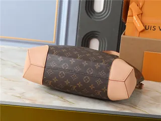 Louis Vuitton حقيبة يد بني وبيج مطبوعة شكل هوبو سلوجي 7