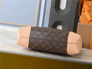 Louis Vuitton حقيبة يد بني وبيج مطبوعة شكل هوبو سلوجي 16
