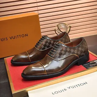 Louis Vuitton Brown Black Cap-Toe Damier Check Oxford Shoes