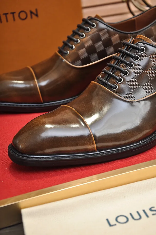 Louis Vuitton Marron Noir Cap-Toe Damier Check Oxford Shoes 3
