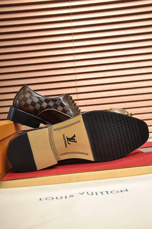 Louis Vuitton Marron Noir Cap-Toe Damier Check Oxford Shoes 4