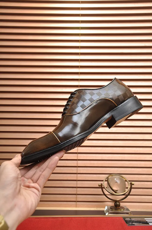 Louis Vuitton Marron Noir Cap-Toe Damier Check Oxford Shoes 6