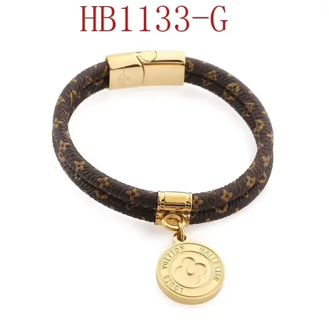 Louis Vuitton Brown Gold Double-Wrap Cord Monogram-Coated Leather Bracelet 3