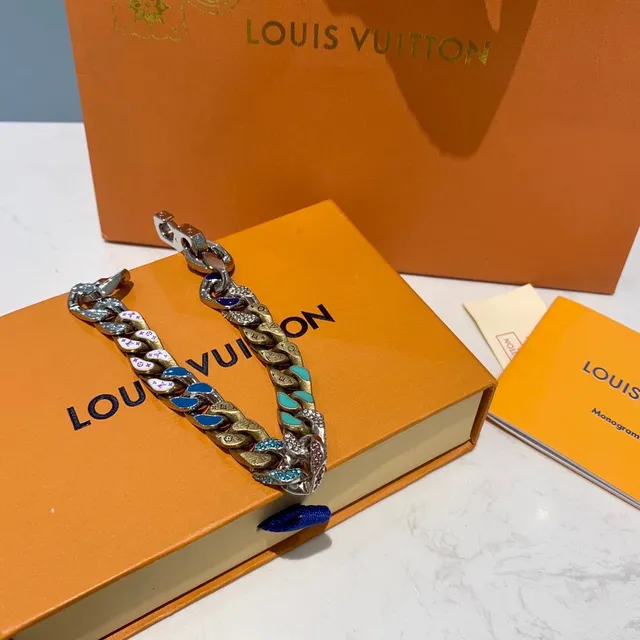 Louis Vuitton Chain Reaction Multicolor Enamel and Crystal Curb-Link Bracelet 2