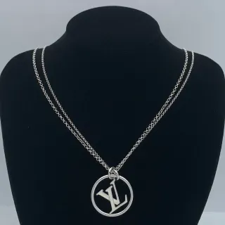 Louis Vuitton Circular Monogram Pendant Double-Chain Necklace