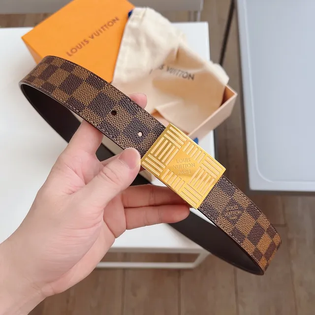 Louis Vuitton Damier Ebène and Smooth Leather Belt 2