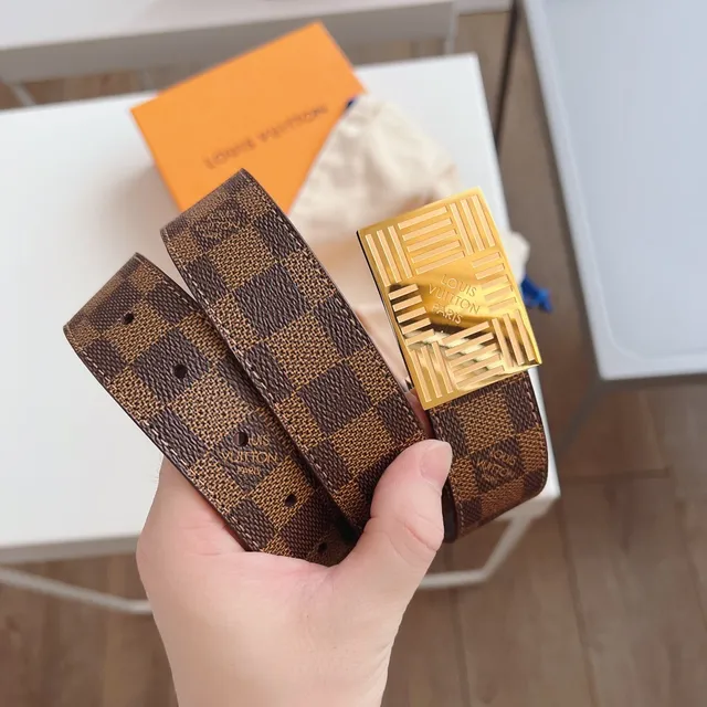 Louis Vuitton Damier Ebène and Smooth Leather Belt 3