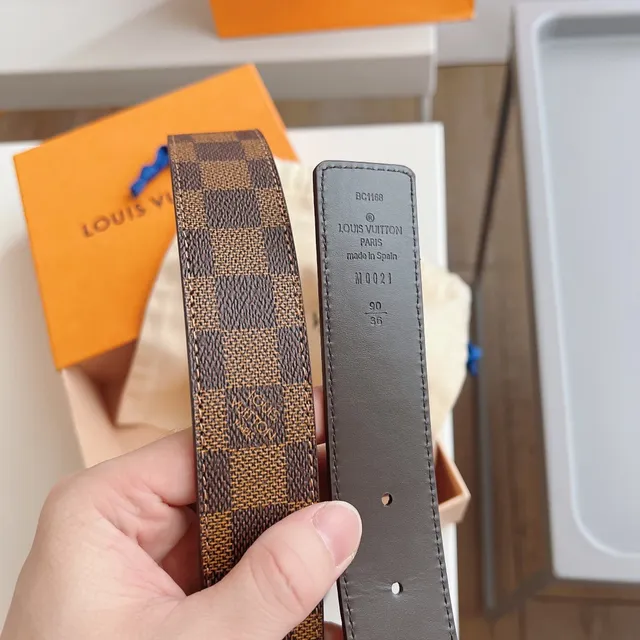 Louis Vuitton Damier Ebène and Smooth Leather Belt 4