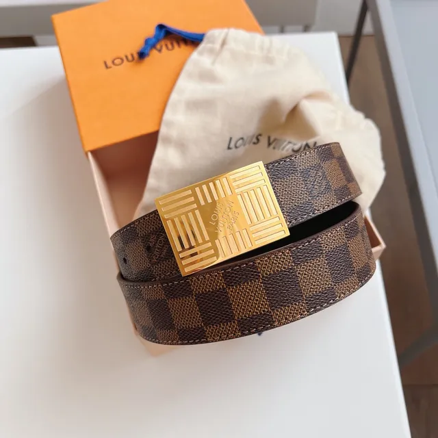 Louis Vuitton Damier Ebène and Smooth Leather Belt 5