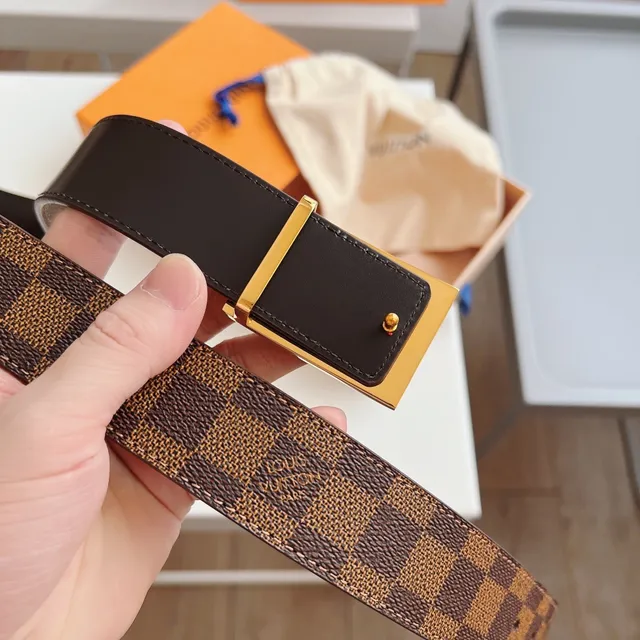 Louis Vuitton Damier Ebène and Smooth Leather Belt 6