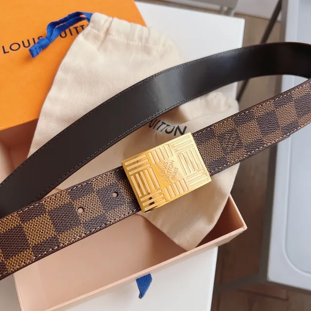 Louis Vuitton Damier Ebène and Smooth Leather Belt 8