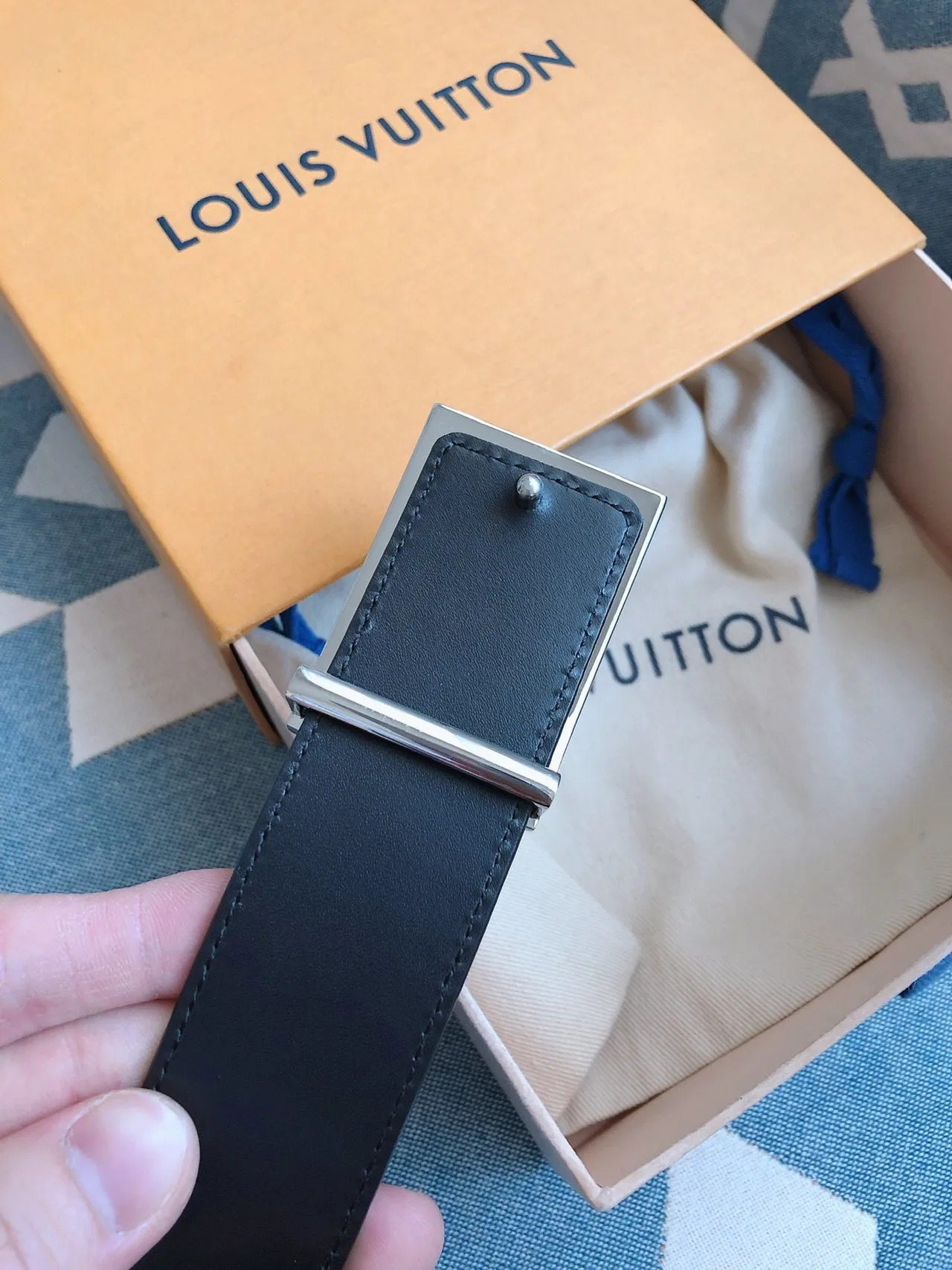 Louis Vuitton Damier Graphite Leather Belt 6