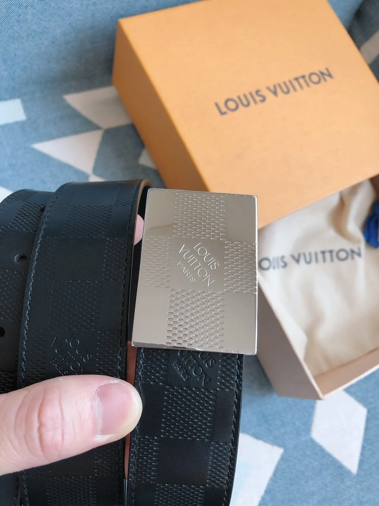 Louis Vuitton Damier Graphite Leather Belt 8