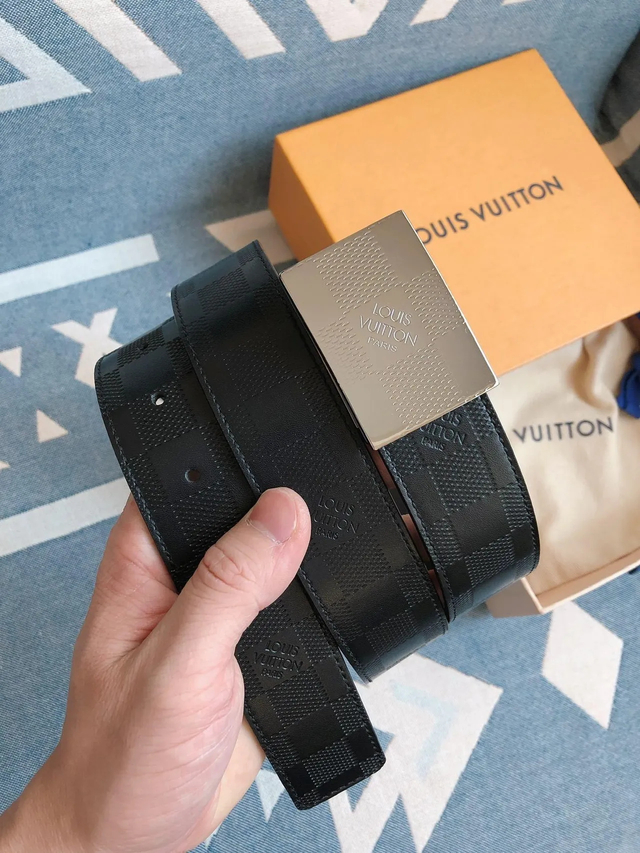 Louis Vuitton Damier Graphite Leather Belt 9
