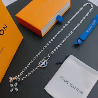 Louis Vuitton Enamel Medallion and Crystal Bear Charm Necklace