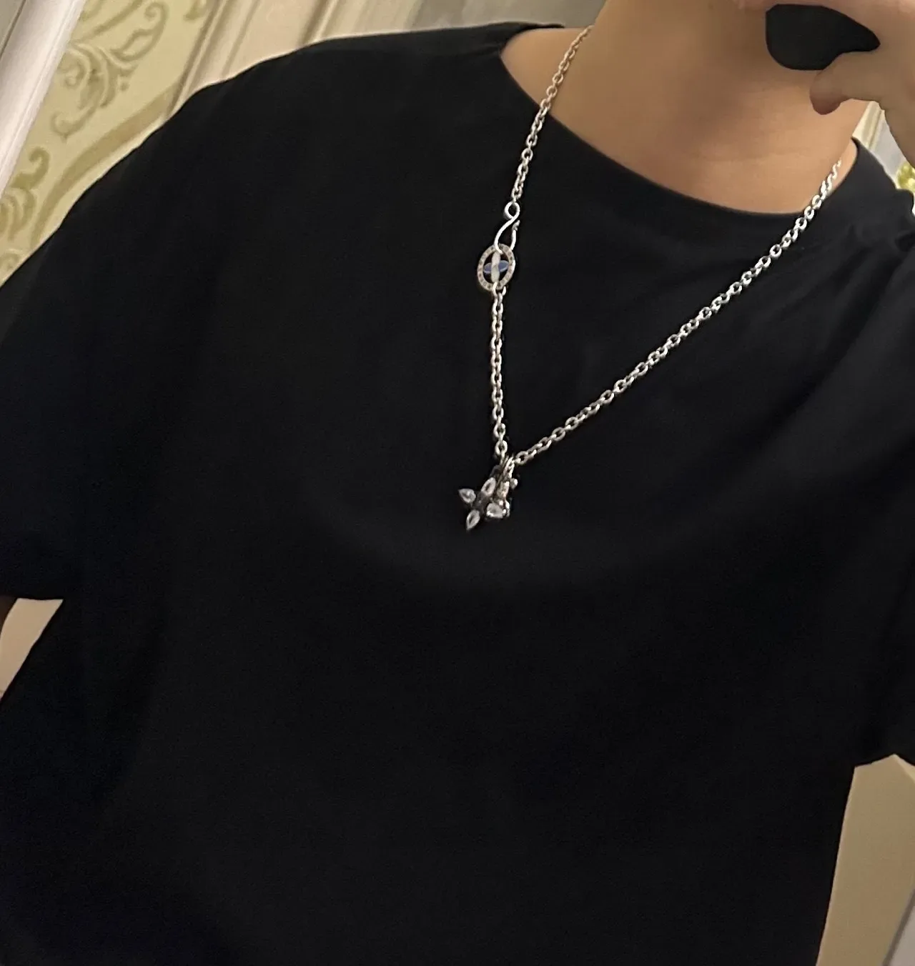 Louis Vuitton Enamel Medallion and Crystal Bear Charm Necklace 4