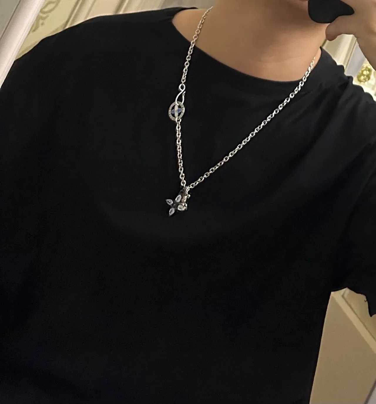 Louis Vuitton Enamel Medallion and Crystal Bear Charm Necklace 5