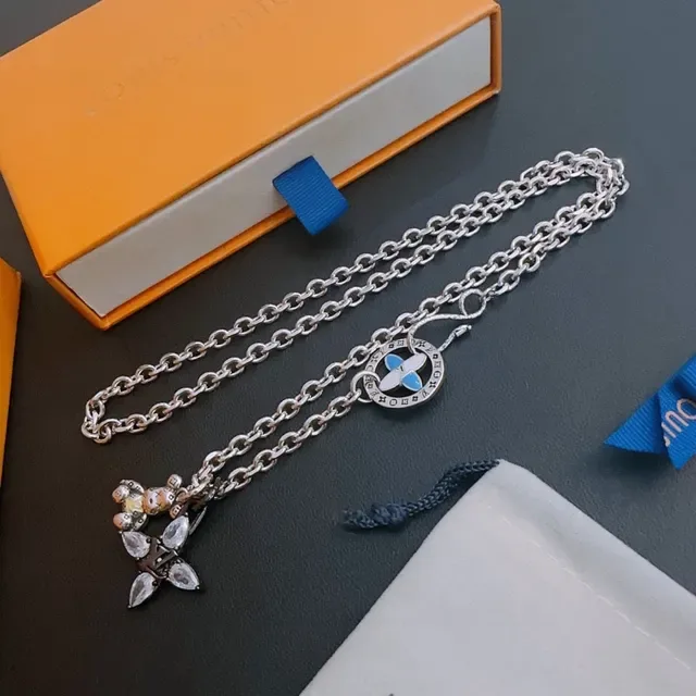 Louis Vuitton Enamel Medallion and Crystal Bear Charm Necklace 6