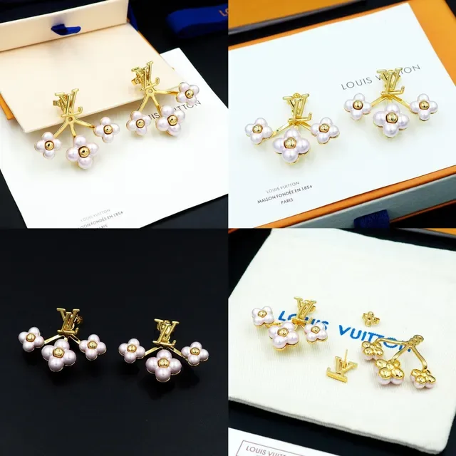 Louis Vuitton Floral Pearl Cluster Earrings 10