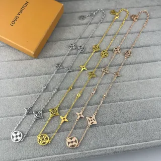Bracelete Louis Vuitton Flor e Estrela Encanto Ouro e Prata Corrente de Elos Floral