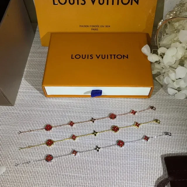 Louis Vuitton Flower and Star Charm Multicolor Gold Enamel Floral Charms Metal Motifs Bracelet 2