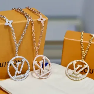 Louis Vuitton Flower Collection Circular Monogram Pendant Necklace