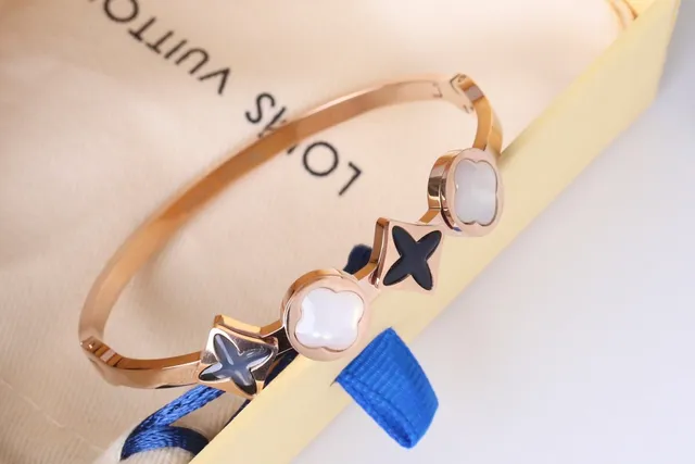 Louis Vuitton Flower Collection Quatrefoil and Cross Bangle Bracelets 6